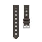 For Garmin Forerunner 245 Stripes Silver Buckle Silicone Watch Band(Dark Grey) - 2