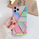 For iPhone 12 / 12 Pro Plating Splicing Pattern Soft TPU Protective Case(Color Lattice) - 1