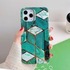 For iPhone 12 Pro Max Plating Splicing Pattern Soft TPU Protective Case(Dark Green Lattice) - 2