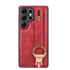 For Samsung Galaxy S25 Ultra 5G Wristband Leather Back Phone Case(Red) - 2