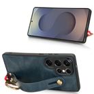 For Samsung Galaxy S25 Ultra 5G Wristband Leather Back Phone Case(Blue) - 3