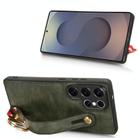 For Samsung Galaxy S25 Ultra 5G Wristband Leather Back Phone Case(Green) - 3
