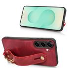 For Samsung Galaxy S25+ 5G Wristband Leather Back Phone Case(Red) - 3
