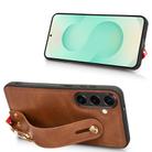For Samsung Galaxy S25+ 5G Wristband Leather Back Phone Case(Brown) - 3