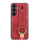 For Samsung Galaxy S25 5G Wristband Leather Back Phone Case(Red) - 2