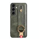 For Samsung Galaxy S25 5G Wristband Leather Back Phone Case(Green) - 2