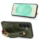 For Samsung Galaxy S25 5G Wristband Leather Back Phone Case(Green) - 3