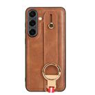 For Samsung Galaxy S25 5G Wristband Leather Back Phone Case(Brown) - 2