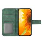 For Infinix Hot 50 Pro 4G Skin Feel Sun Flower Embossed Flip Leather Phone Case with Lanyard(Green) - 3