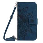 For Infinix Hot 50 Pro 4G Skin Feel Sun Flower Embossed Flip Leather Phone Case with Lanyard(Inky Blue) - 2