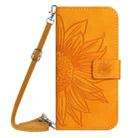 For Infinix Hot 50 Pro+ 4G Skin Feel Sun Flower Embossed Flip Leather Phone Case with Lanyard(Yellow) - 2