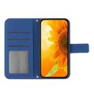 For Infinix Hot 50 4G Skin Feel Sun Flower Embossed Flip Leather Phone Case with Lanyard(Dark Blue) - 3