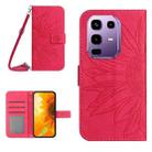 For Infinix Note 50 Pro 4G / Note 50 4G Skin Feel Sun Flower Embossed Flip Leather Phone Case with Lanyard(Rose Red) - 1