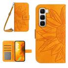 For Infinix Hot 60 4G / 60i 4G Skin Feel Sun Flower Embossed Flip Leather Phone Case with Lanyard(Yellow) - 1
