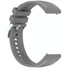 22mm Hybrid Nylon Braid Silicone Watch Band(Grey) - 3