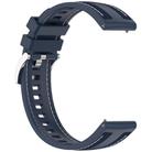 22mm Hybrid Nylon Braid Silicone Watch Band(Blue) - 3
