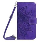For Tecno Pop 9 4G / Spark Go 2025 4G Skin Feel Sun Flower Embossed Flip Leather Phone Case with Lanyard(Dark Purple) - 2