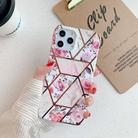 For iPhone 12 mini Plating Splicing Pattern Soft TPU Protective Case(Retro Flower) - 1