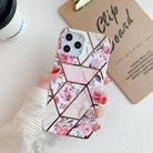 For iPhone 12 Pro Max Plating Splicing Pattern Soft TPU Protective Case(Retro Flower) - 1