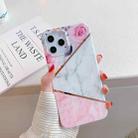 For iPhone 12 Pro Max Plating Splicing Pattern Soft TPU Protective Case(Rose) - 1