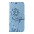 For Motorola Moto G15 Dandelion Embossed Pattern Flip Leather Phone Case(Sky Blue) - 2