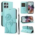 For Motorola Moto G56 5G Dandelion Embossed Pattern Flip Leather Phone Case(Green) - 1