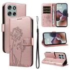 For Motorola Moto G56 5G Dandelion Embossed Pattern Flip Leather Phone Case(Rose Gold) - 1
