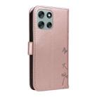 For Motorola Moto G56 5G Dandelion Embossed Pattern Flip Leather Phone Case(Rose Gold) - 3