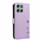 For Motorola Moto G56 5G Dandelion Embossed Pattern Flip Leather Phone Case(Purple) - 3