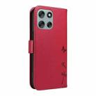For Motorola Moto G56 5G Dandelion Embossed Pattern Flip Leather Phone Case(Red) - 3