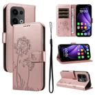 For OPPO Reno13 Global Dandelion Embossed Pattern Flip Leather Phone Case(Rose Gold) - 1