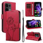 For OPPO Reno13 Global Dandelion Embossed Pattern Flip Leather Phone Case(Red) - 1