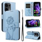 For OPPO Reno13 Global Dandelion Embossed Pattern Flip Leather Phone Case(Sky Blue) - 1