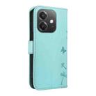 For OPPO A5X 5G Global Dandelion Embossed Pattern Flip Leather Phone Case(Green) - 3