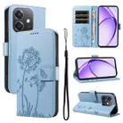 For OPPO A5X 5G Global Dandelion Embossed Pattern Flip Leather Phone Case(Sky Blue) - 1