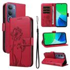 For vivo Y19S 4G Global Dandelion Embossed Pattern Flip Leather Phone Case(Red) - 1