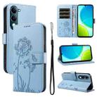 For vivo Y29S 5G / Y04 Dandelion Embossed Pattern Flip Leather Phone Case(Sky Blue) - 1