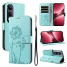For vivo V50 Lite 5G Global Dandelion Embossed Pattern Flip Leather Phone Case(Green) - 1