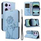 For Redmi Note 13 Pro 4G / 14S 4G Dandelion Embossed Pattern Flip Leather Phone Case(Sky Blue) - 1