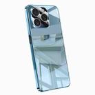 For iPhone 13 Pro Max Electroplating Ice Crystal Airbag Full Coverage Shockproof Phone Case(Blue) - 1