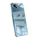 For iPhone 16e Electroplating Ice Crystal Airbag Full Coverage Shockproof Phone Case(Blue) - 1