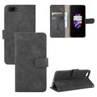 For OnePlus 5 Solid Color Skin Feel Magnetic Buckle Horizontal Flip Calf Texture PU Leather Case with Holder & Card Slots & Wallet(Black) - 1