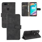 For OnePlus 5T Solid Color Skin Feel Magnetic Buckle Horizontal Flip Calf Texture PU Leather Case with Holder & Card Slots & Wallet(Black) - 1