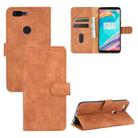 For OnePlus 5T Solid Color Skin Feel Magnetic Buckle Horizontal Flip Calf Texture PU Leather Case with Holder & Card Slots & Wallet(Brown) - 1