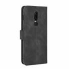 For OnePlus 6 Solid Color Skin Feel Magnetic Buckle Horizontal Flip Calf Texture PU Leather Case with Holder & Card Slots & Wallet(Black) - 2