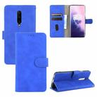 For OnePlus 7 Pro Solid Color Skin Feel Magnetic Buckle Horizontal Flip Calf Texture PU Leather Case with Holder & Card Slots & Wallet(Blue) - 1