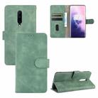 For OnePlus 7 Pro Solid Color Skin Feel Magnetic Buckle Horizontal Flip Calf Texture PU Leather Case with Holder & Card Slots & Wallet(Green) - 1