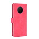 For OnePlus 7T Solid Color Skin Feel Magnetic Buckle Horizontal Flip Calf Texture PU Leather Case with Holder & Card Slots & Wallet(Rose Red) - 3