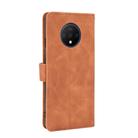 For OnePlus 7T Solid Color Skin Feel Magnetic Buckle Horizontal Flip Calf Texture PU Leather Case with Holder & Card Slots & Wallet(Brown) - 3