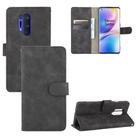 For OnePlus 8 Pro Solid Color Skin Feel Magnetic Buckle Horizontal Flip Calf Texture PU Leather Case with Holder & Card Slots & Wallet(Black) - 1